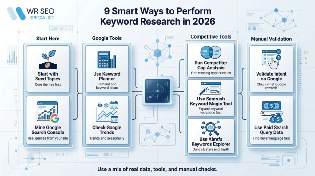 infographics about 9 Ways to Perform Keyword Research in 2026