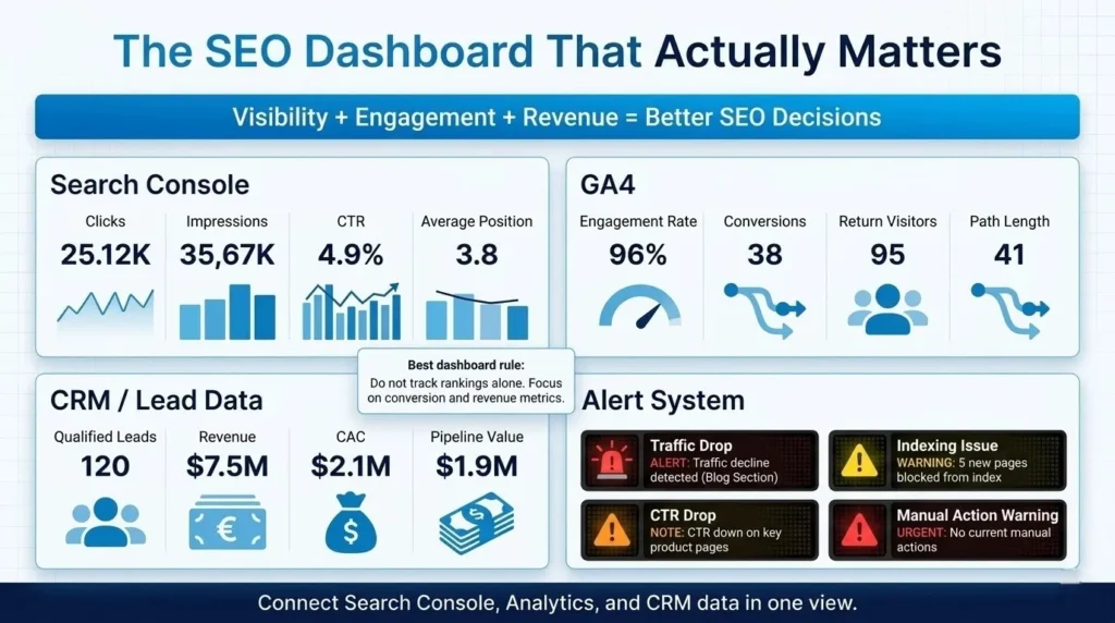 seo dashboard thats show all matric regarding seo