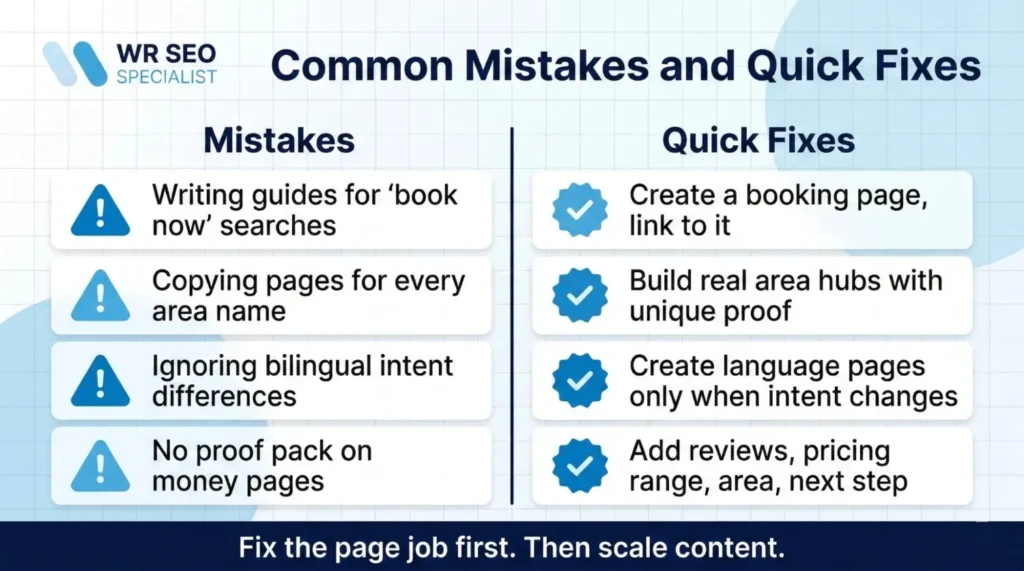 Common  Mistakes and quick fixes