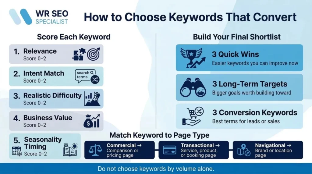 Infographics about how to Choose the Right Keywords After You Collect Them