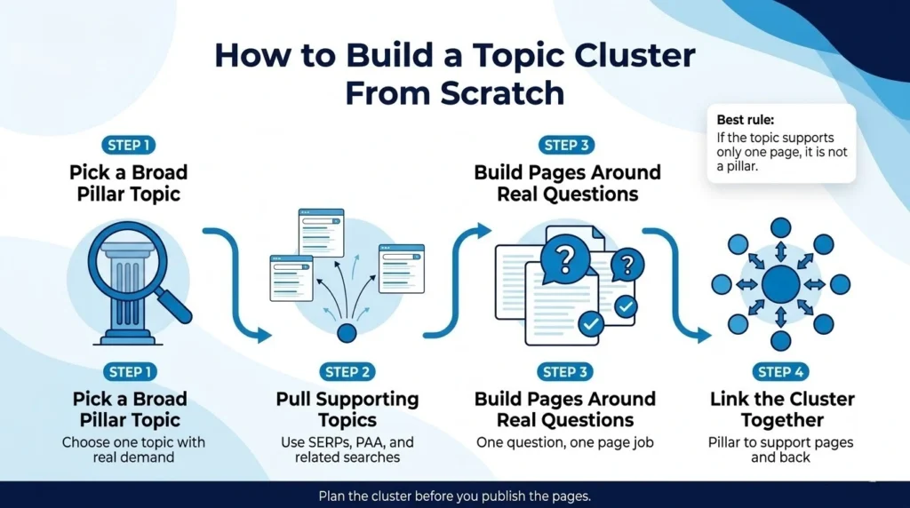 image about how to build topic cluster from secratch