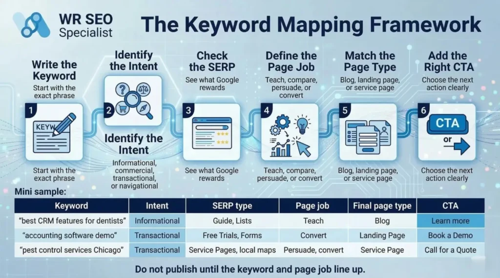 infographics about keyword mapping framework