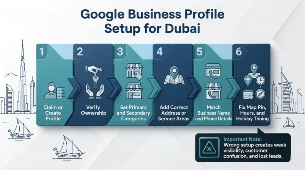 a image will tell us about how to setup GBP for dubai