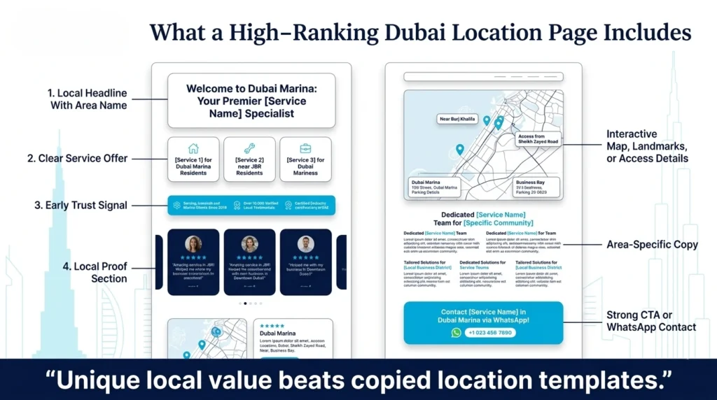 image about what things include in high ranking dubai location pages