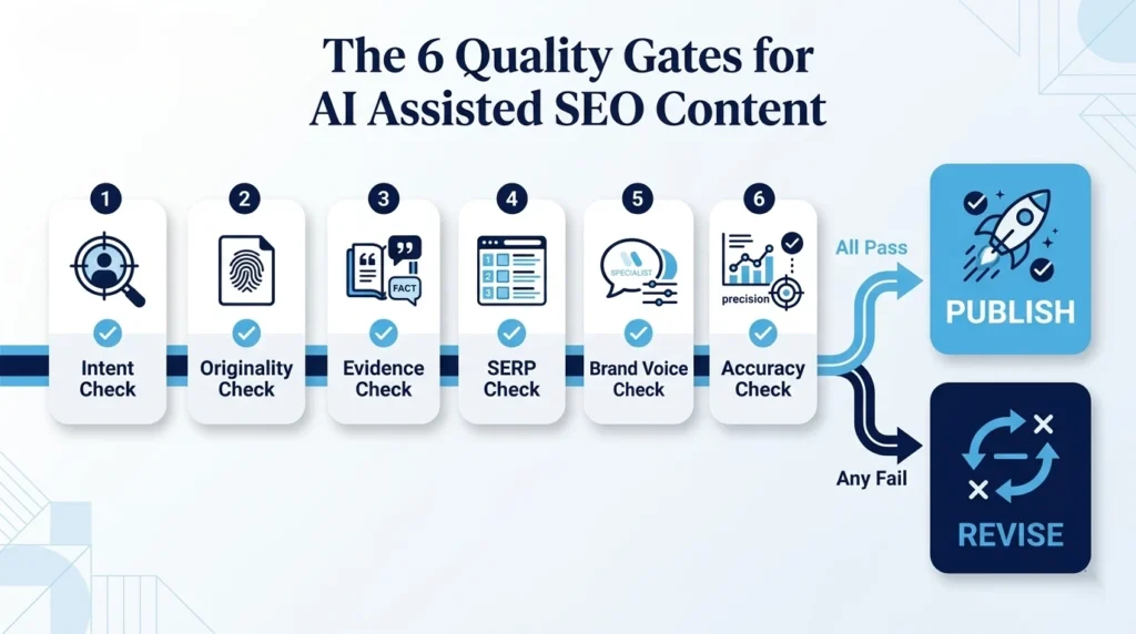 6 quality gates forAI asiisted seo content